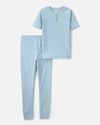 Carter's Boys Rib Snug Fit 2-Piece Pajama Set - Blue, Size 14