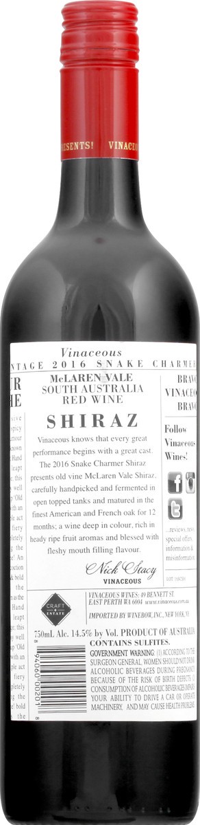 slide 2 of 9, Vinaceous Snake Charmer 750 fl oz, 750 fl oz