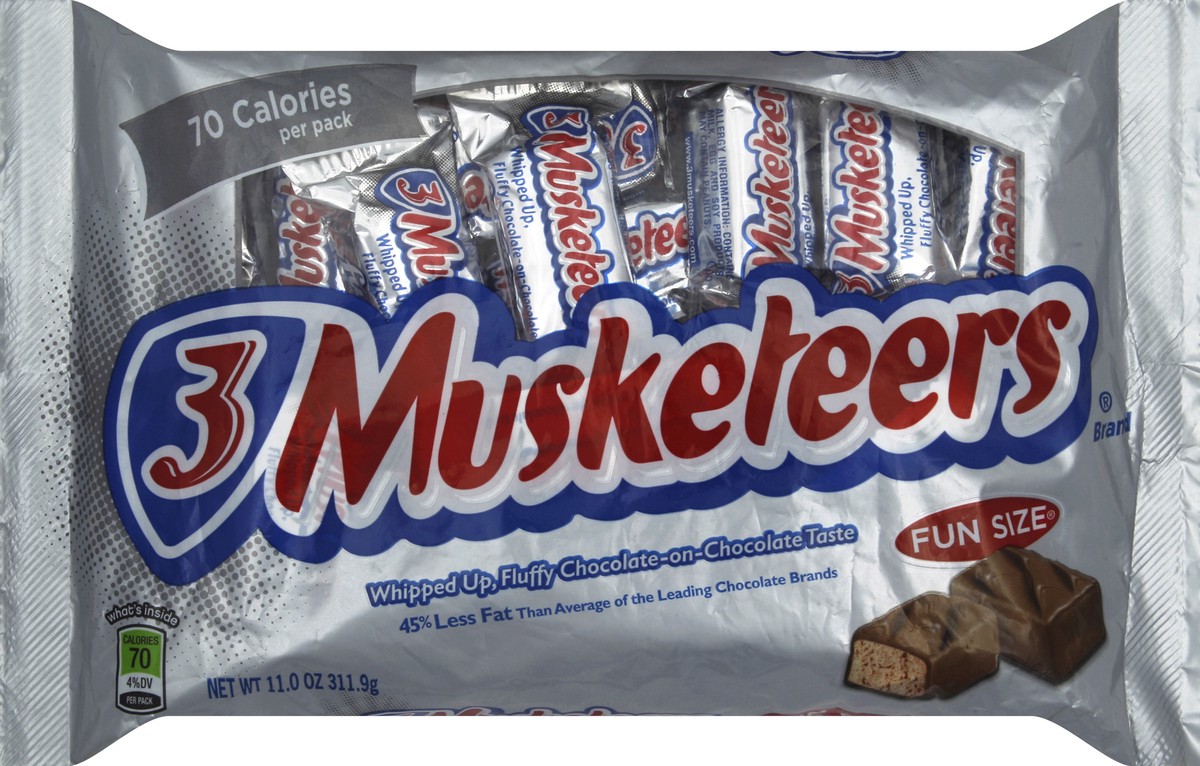 slide 1 of 5, 3 MUSKETEERS Candy Bar 11 oz, 11 oz
