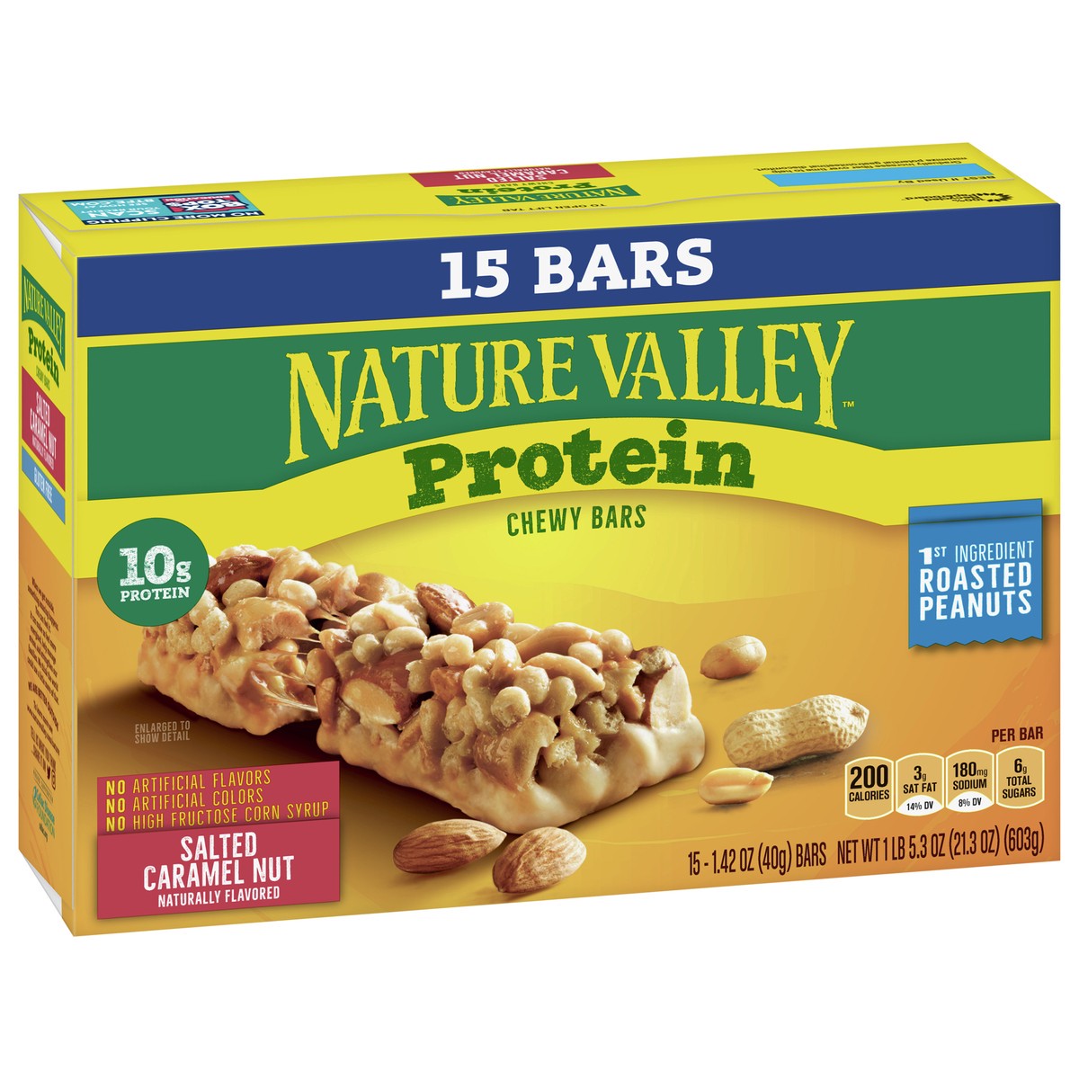 slide 2 of 9, Nature Valley Protein Granola Bars, Salted Caramel Nut, Snack Bars, 15 ct, 15 ct