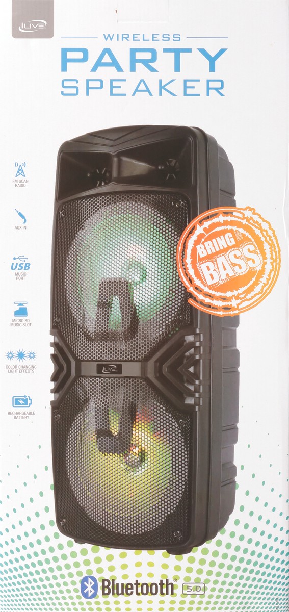 slide 7 of 11, iLive Wireless Party Speaker 1 ea, 1 ct