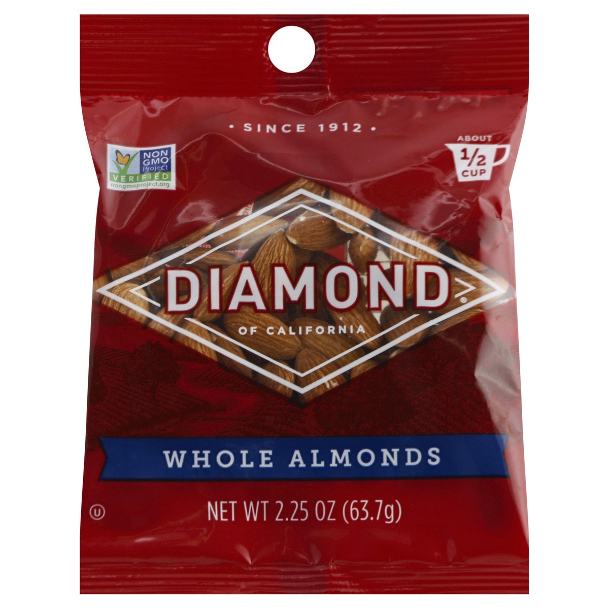 slide 7 of 8, Diamond Whole Almonds Peg Nuts, 2.25 oz