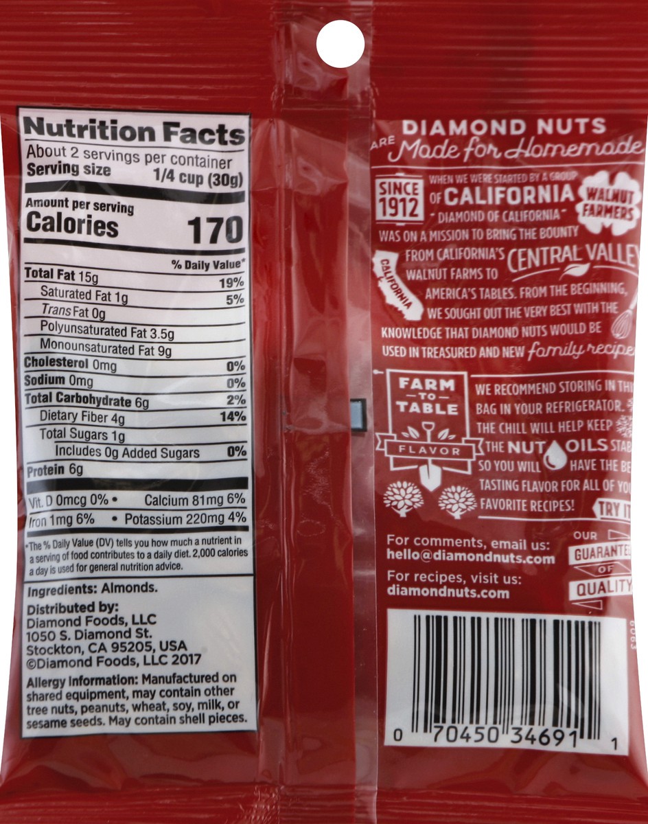 slide 8 of 8, Diamond Whole Almonds Peg Nuts, 2.25 oz