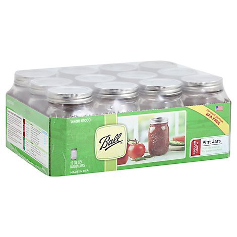 slide 1 of 1, Ball Mason Jars Pint Regular Mouth - 12 Count, 12 ct