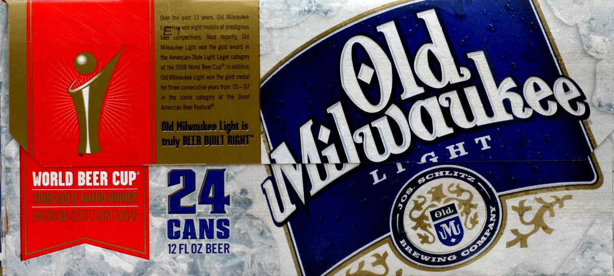 slide 3 of 6, Old Milwaukee Light Beer, 24 Pack, 12 fl oz Cans, 24 ct