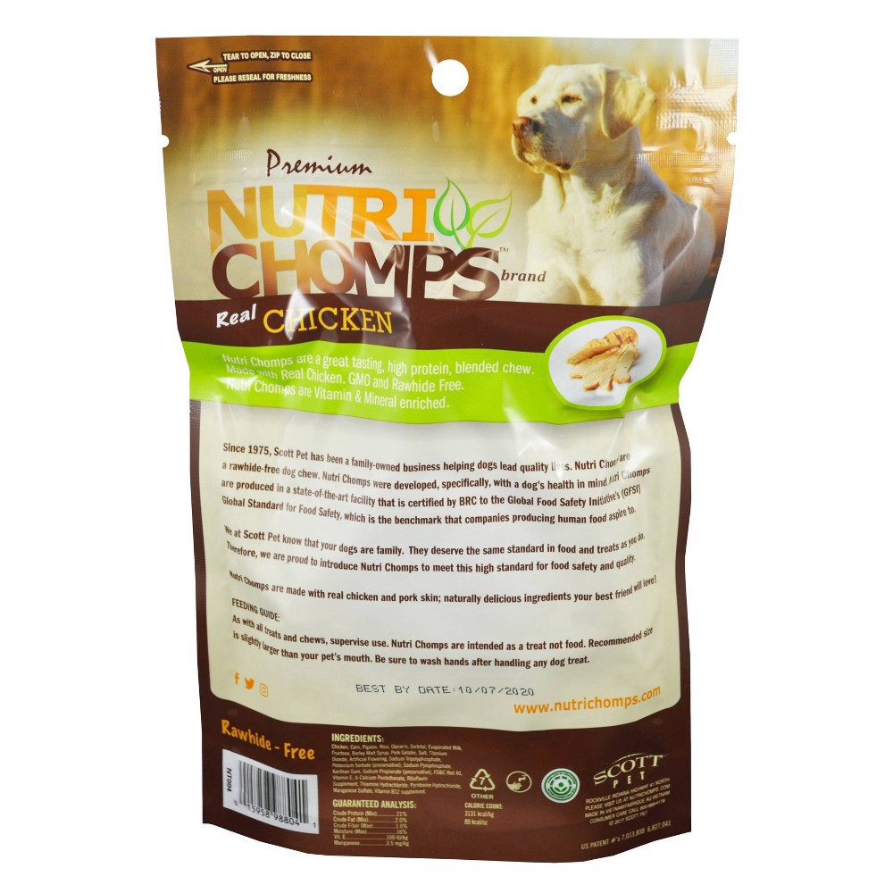 slide 3 of 3, Nutri Chomps Mini Knot with Wrap Chicken Dog Treats, 8 ct
