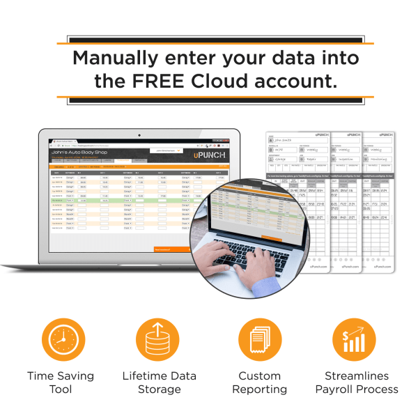 slide 3 of 4, Upunch Ub2300 Time Clock Calculating Bundle, Unlimited Employees, 10""H X 11""W X 12""D, Gray, 1 ct