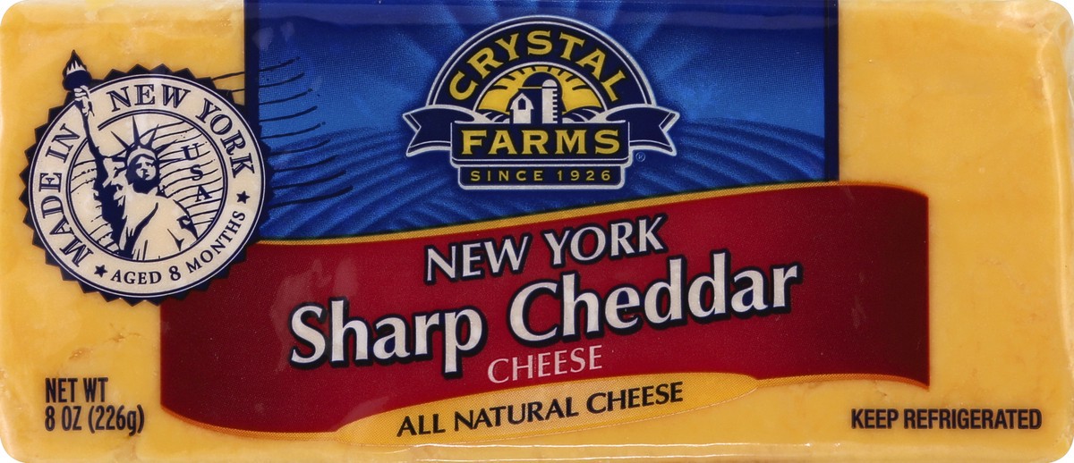 slide 4 of 4, Crystal Farms Cheddar New York Sharp Cheese, 8 oz