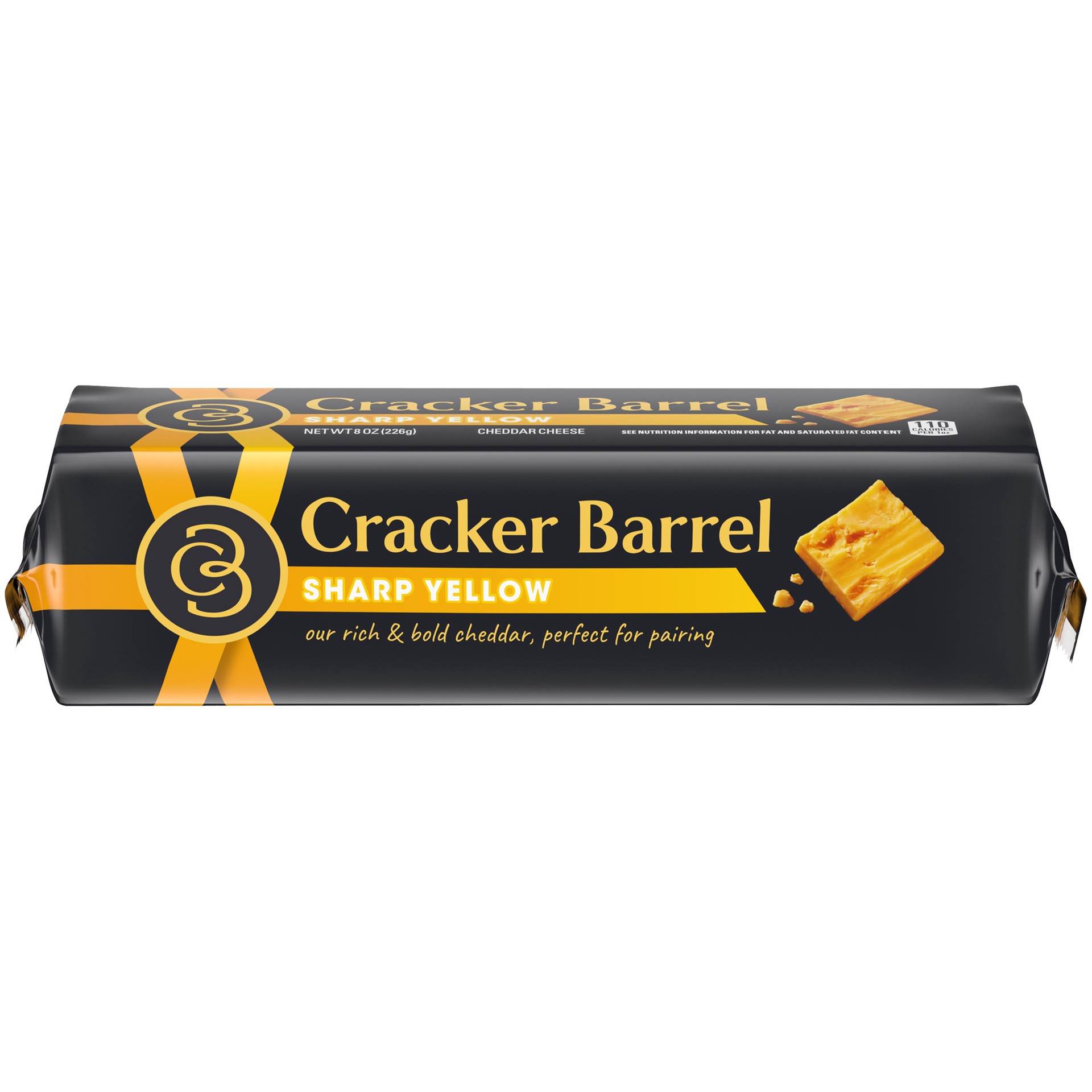 slide 1 of 9, Cracker Barrel Sharp Yellow Cheddar Cheese, Block - 8 oz, 8 oz