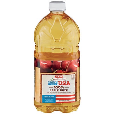 slide 1 of 1, H-E-B Select Ingredients 100% Apple Juice Grown In theUSA - 64 oz, 64 oz