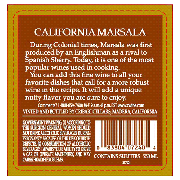 slide 3 of 9, Cribari Marsala Wine, 750 ml