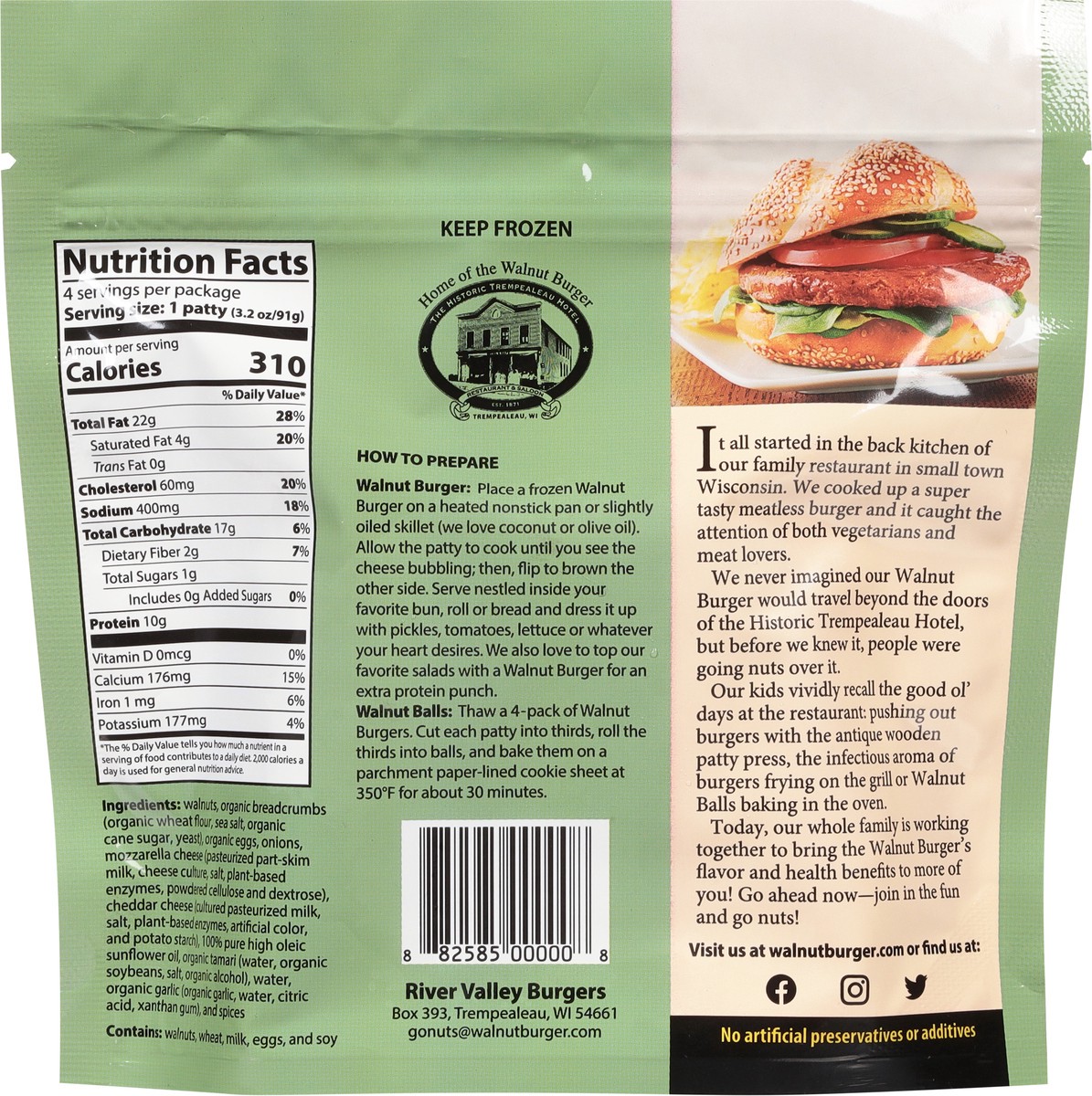 slide 7 of 9, Walnut Burger Walnut & Cheese Patty 4 ea, 4 ct