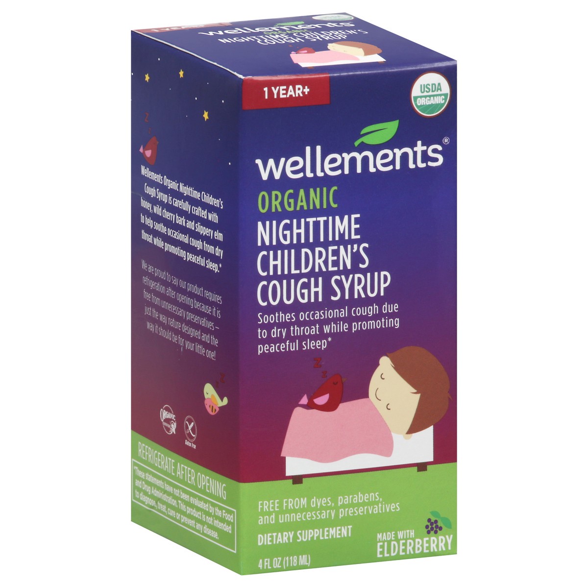 slide 8 of 9, Wellements Organic Child Cough & Mucus Syrup Nightime, 4 oz