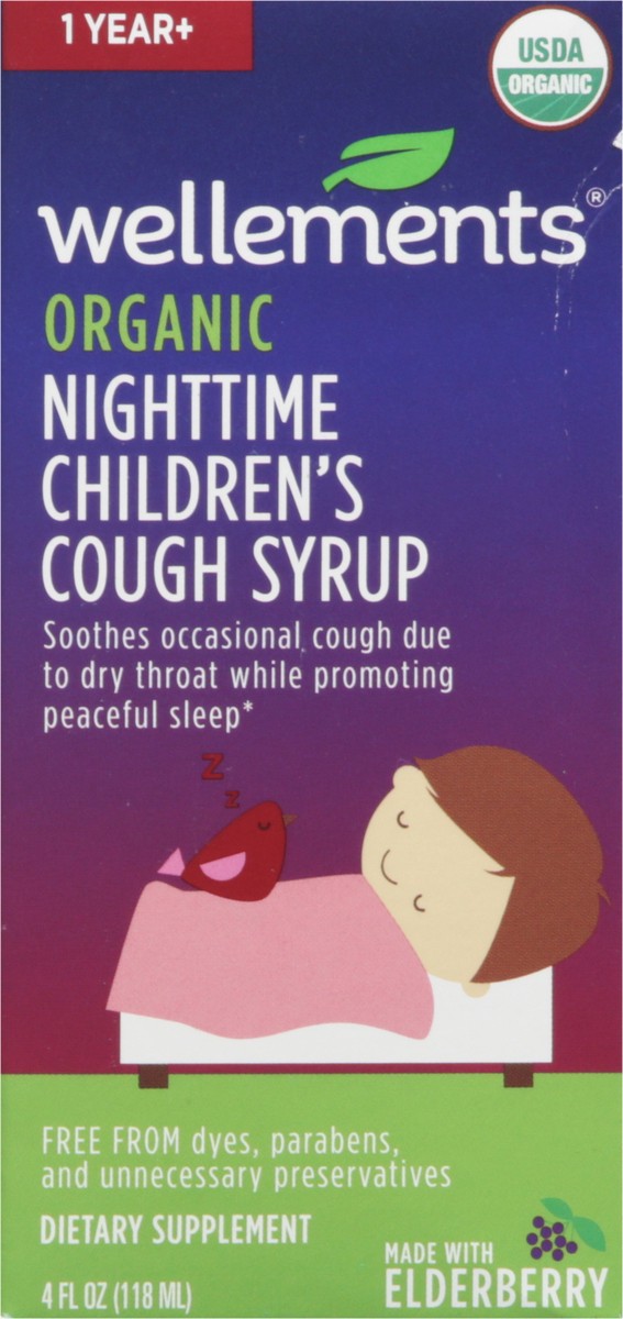 slide 3 of 9, Wellements Organic Child Cough & Mucus Syrup Nightime, 4 oz