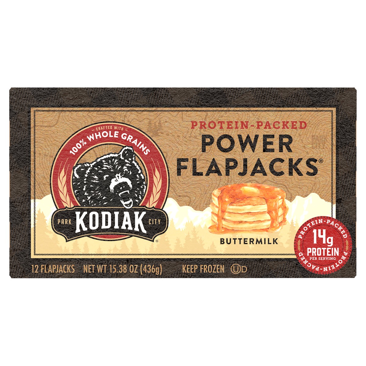 slide 1 of 8, Kodiak Cakes Power Flapjacks, Buttermilk, 15.38 oz/12 Ct, 12 ct