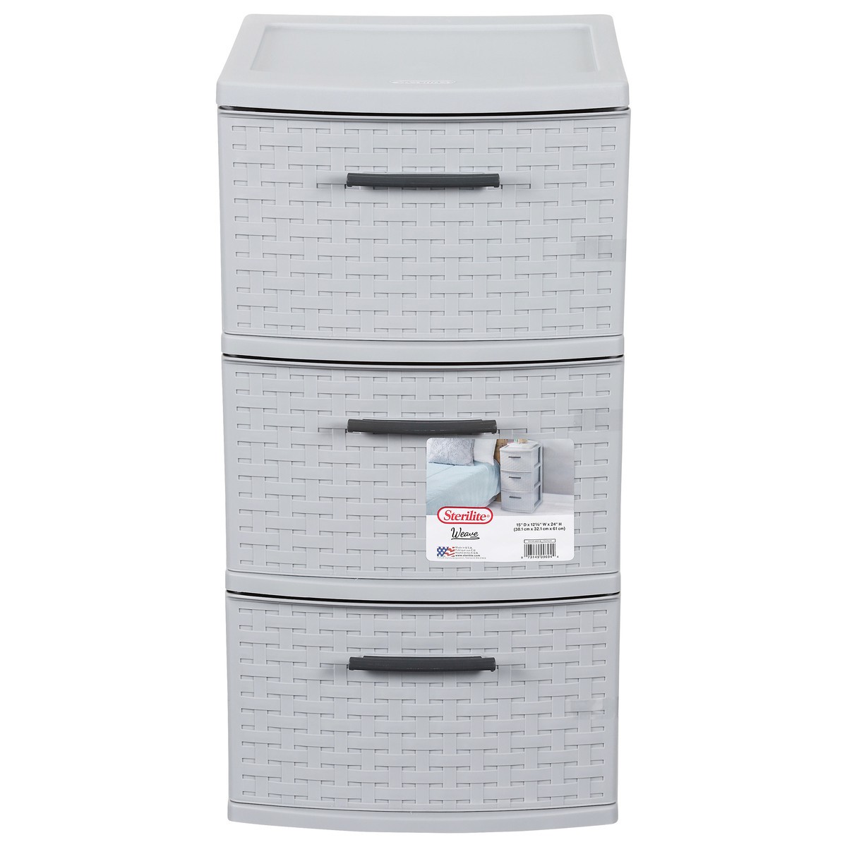 slide 1 of 10, Sterilite 3 Drawer Weave Tower Drawers - Cement, 1 ct