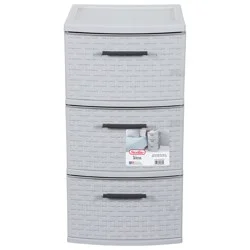 Sterilite 3 Drawer Weave Tower Drawers - Cement