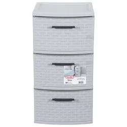 Sterilite 3 Drawer Weave Tower Drawers - Cement