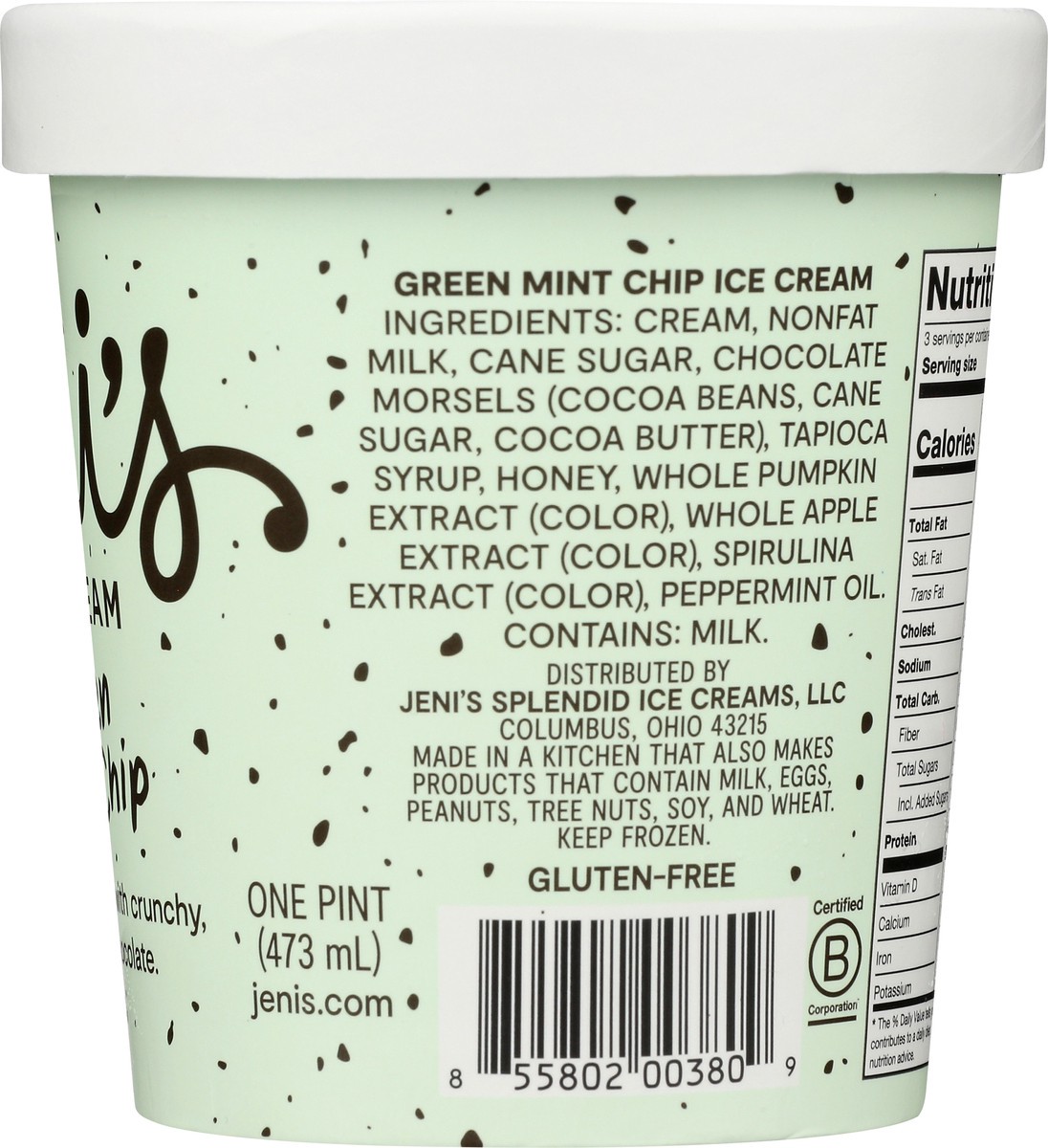 slide 8 of 9, Jeni's Green Mint Chip Ice Cream 1 pt, 1 pint