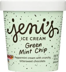 Jeni's Green Mint Chip Ice Cream 1 pint
