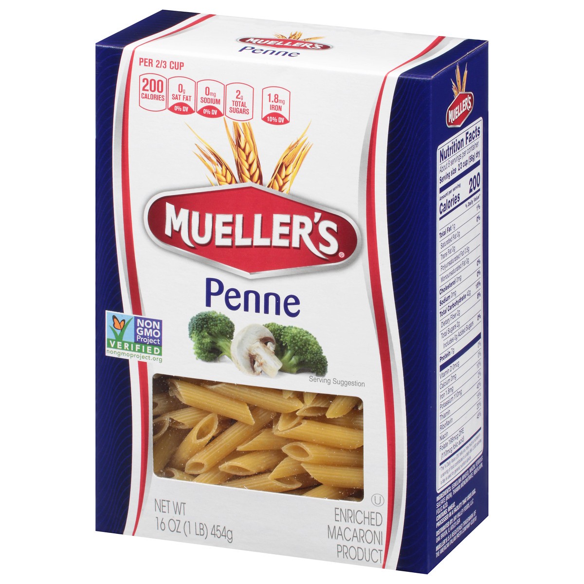 slide 11 of 13, Mueller's Penne 16 oz, 16 oz