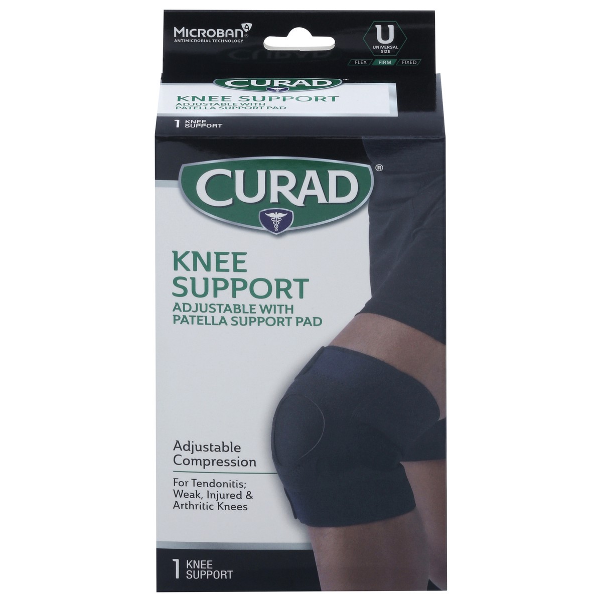 slide 11 of 11, Curad Adjustable Compression Knee Support 1 ea, 1 ct