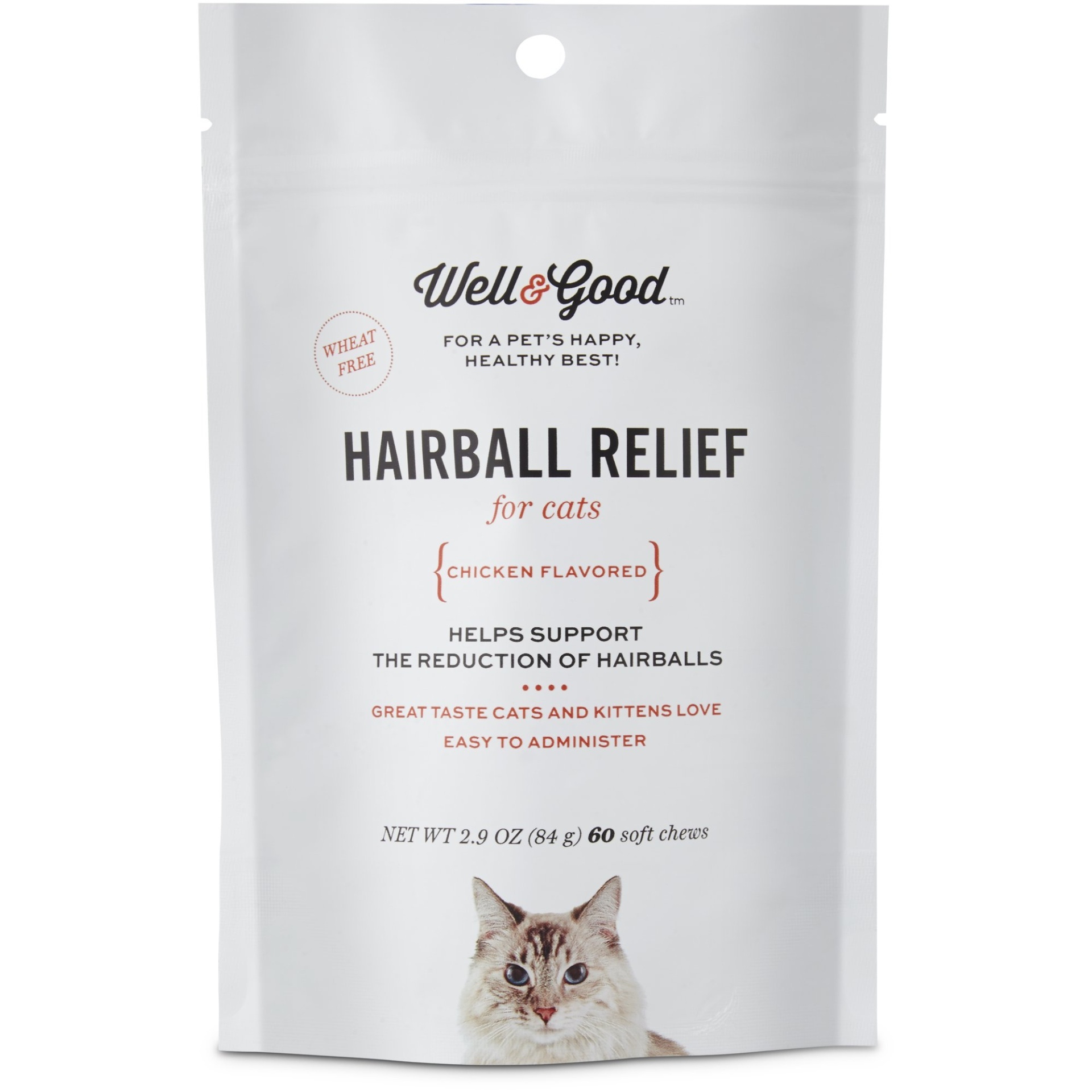 slide 1 of 1, Well & Good Hairball Relief Soft Chew Cat Supplement, 1 ct