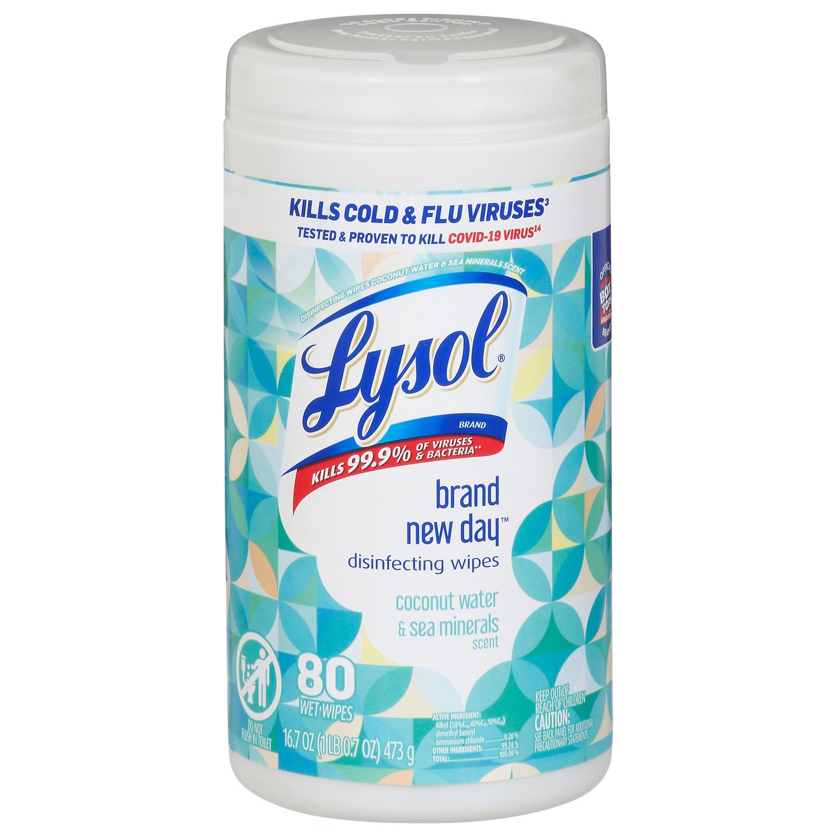slide 1 of 9, Lysol Brand New Day Coconut Water & Sea Minerals Scent Disinfecting Wipes 80 ea, 80 ct