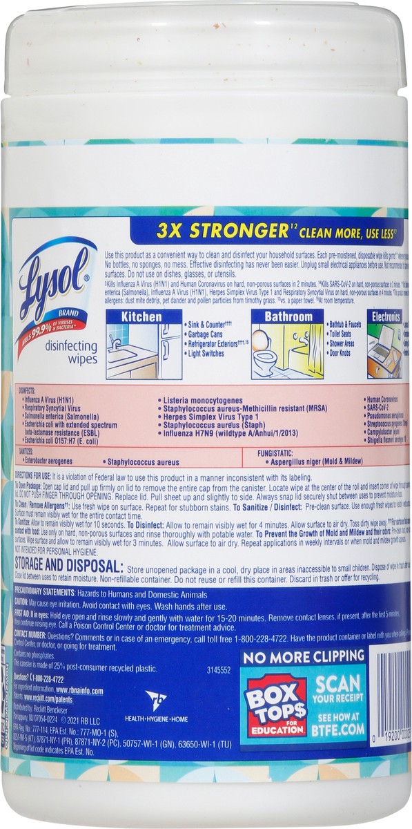 slide 6 of 9, Lysol Brand New Day Coconut Water & Sea Minerals Scent Disinfecting Wipes 80 ea, 80 ct