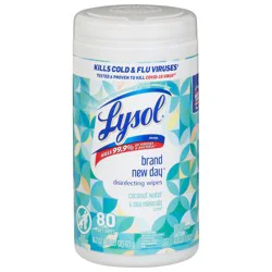 Lysol Brand New Day Coconut Water & Sea Minerals Scent Disinfecting Wipes 80 ea