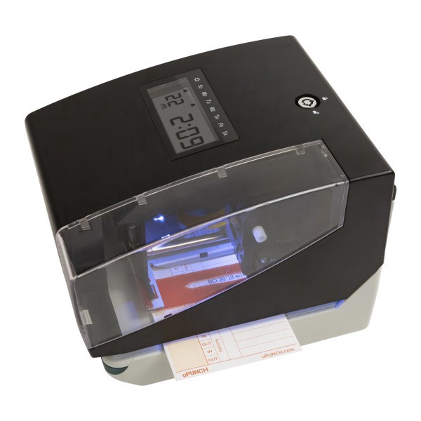 slide 5 of 6, Upunch Digital Time Clock And Date Stamp Bundle, Unlimited Employees, 8""H X 6-13/16""W X 6""W, Black, 1 ct