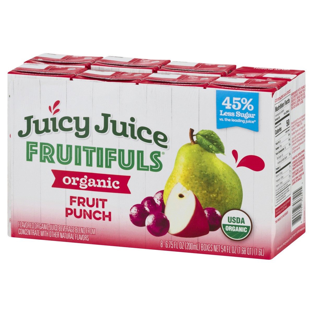 slide 3 of 9, Juicy Juice Fruitifuls Organic Fruit Punch Juice 8 ea, 8 ct