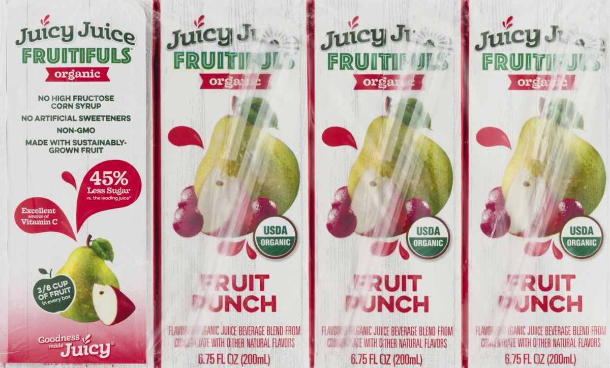 slide 5 of 9, Juicy Juice Fruitifuls Organic Fruit Punch Juice 8 ea, 8 ct