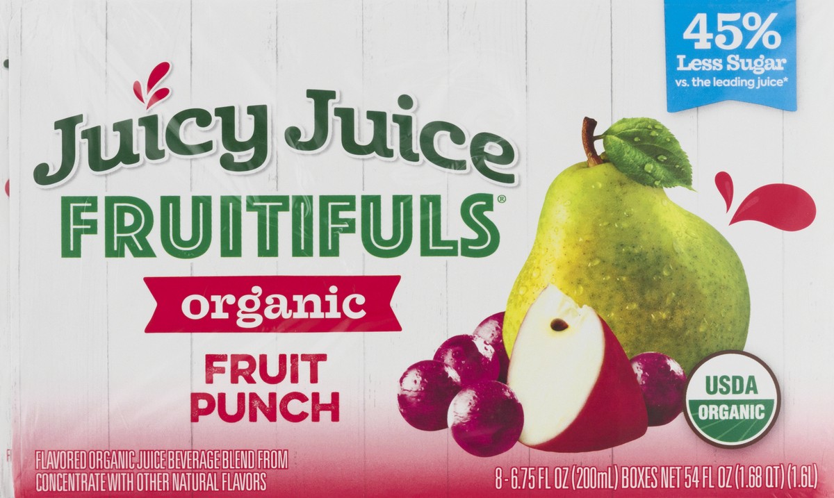 slide 6 of 9, Juicy Juice Fruitifuls Organic Fruit Punch Juice 8 ea, 8 ct