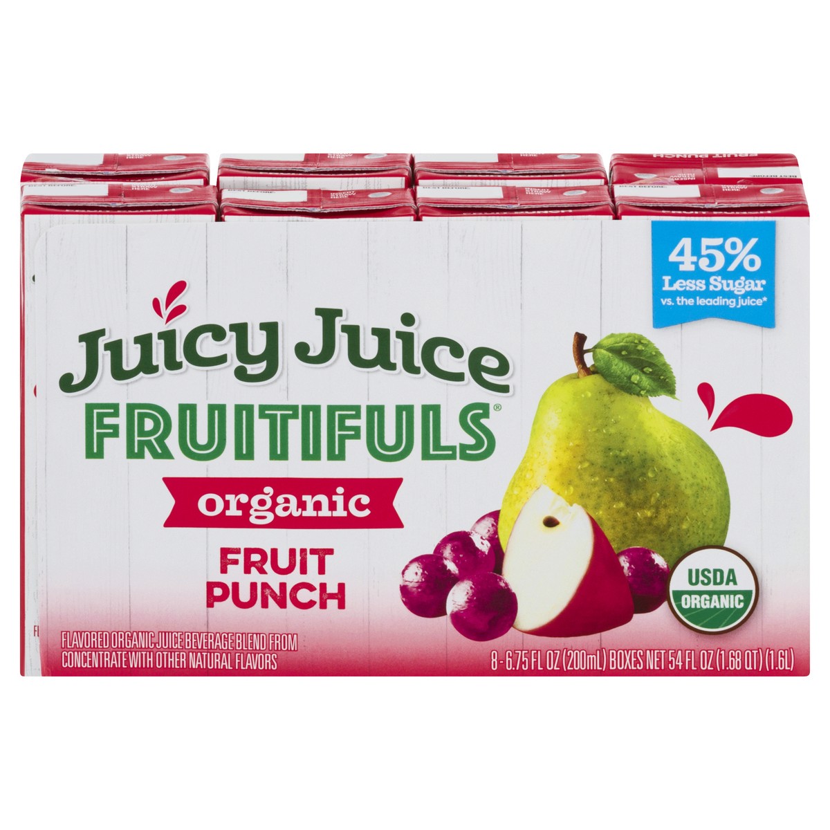 slide 1 of 9, Juicy Juice Fruitifuls Organic Fruit Punch Juice 8 ea, 8 ct