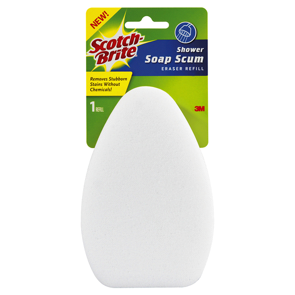 slide 1 of 1, Scotch-Brite Shower Soap Scum Eraser Refill, 1 ct