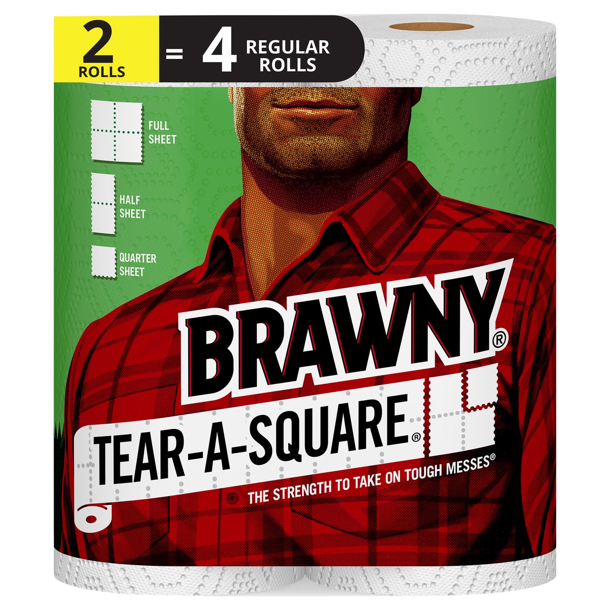 slide 1 of 4, Brawny Tear-a-square Paper Towels, 107.5 ct