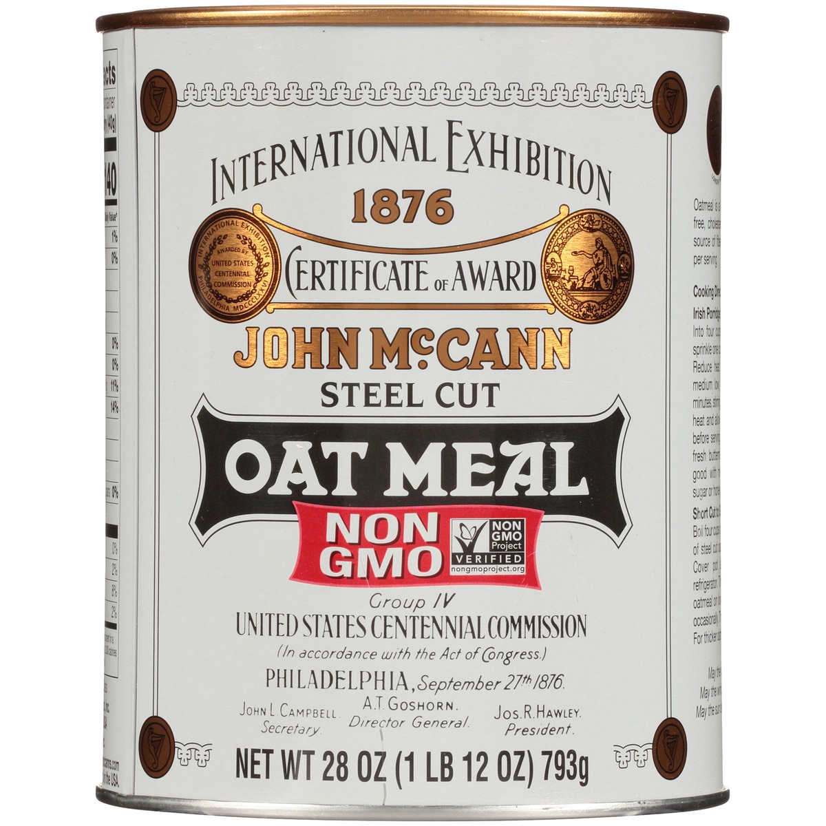 slide 6 of 13, McCann's Imported Steel Cut Irish Oatmeal, Non-GMO Project Verified Oatmeal, Kosher, 28 OZ Tin, 28 oz