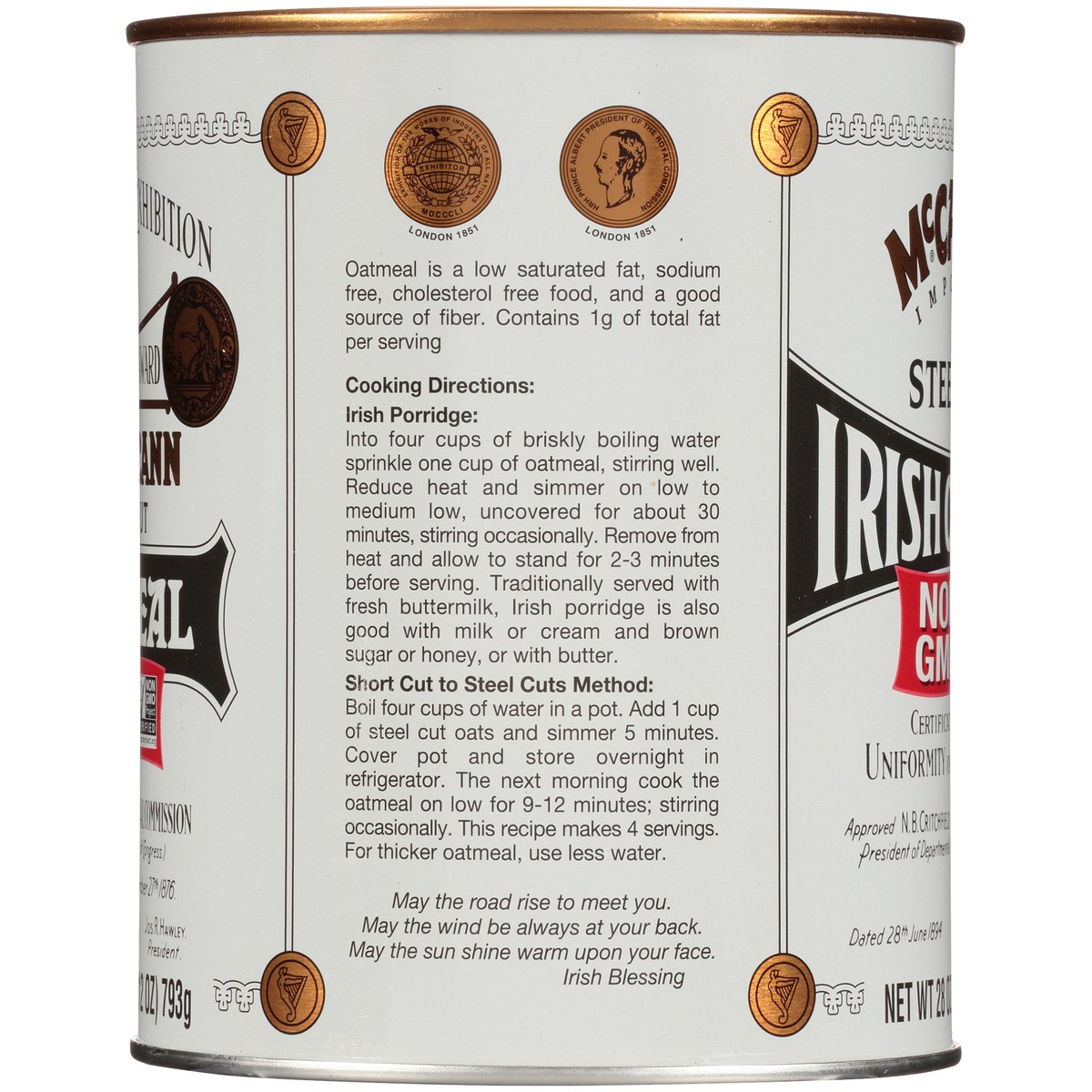 slide 2 of 13, McCann's Imported Steel Cut Irish Oatmeal, Non-GMO Project Verified Oatmeal, Kosher, 28 OZ Tin, 28 oz