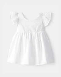 Oshkosh Baby Girl Swiss Dot Ruffle Dress - White, 6M