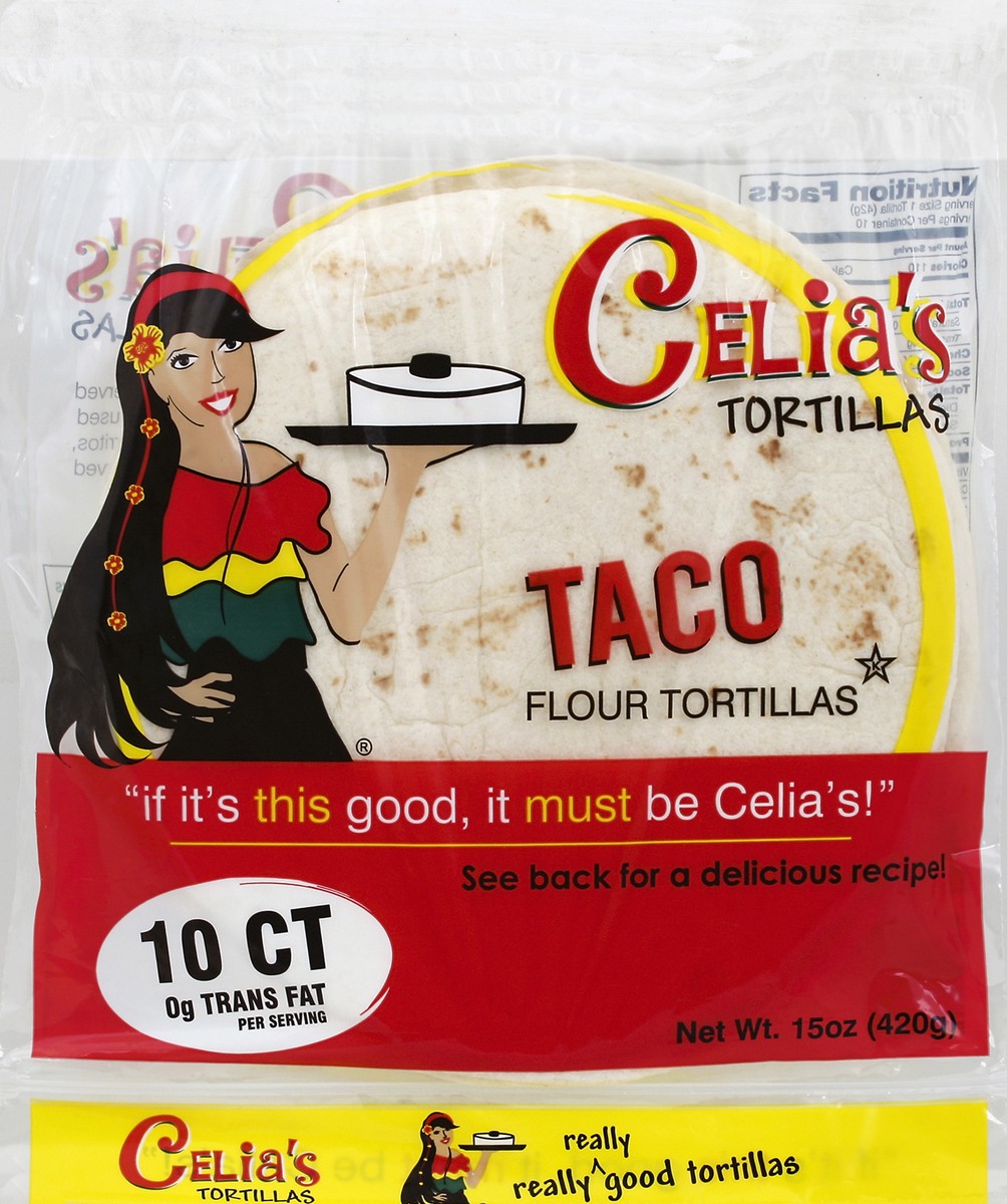 slide 4 of 5, Celia's Tortillas Celia Flour Taco Tortilla, 15 oz