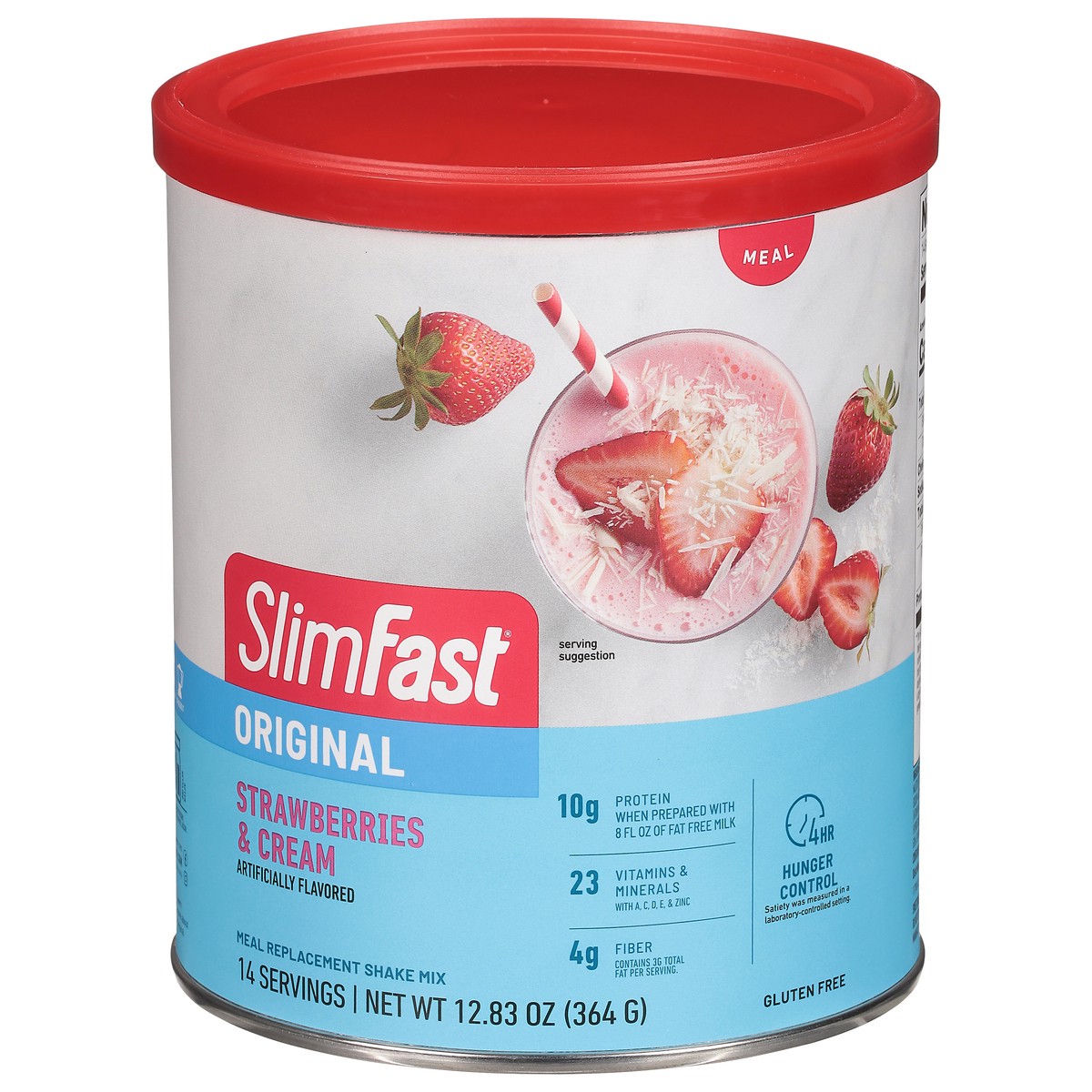 slide 1 of 1, SlimFast Original Strawberries & Cream Meal Replacement Shake Mix 12.83 oz, 12.83 oz