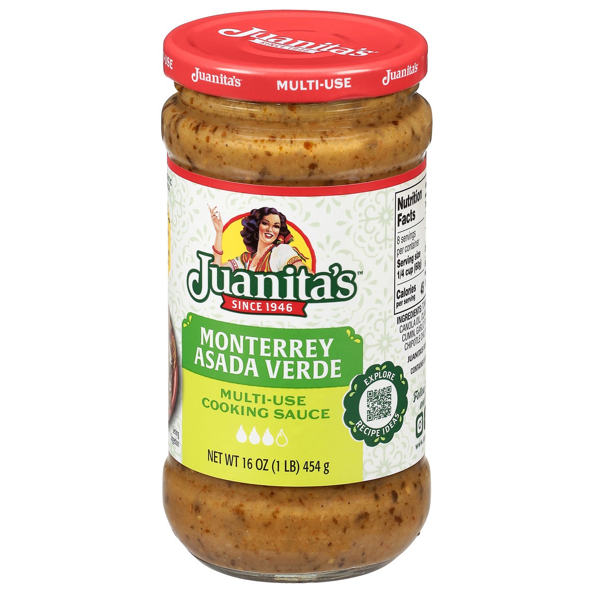 slide 4 of 4, Juanita's Multi-Use Monterrey Asada Verde Cooking Sauce 16 oz, 16 oz
