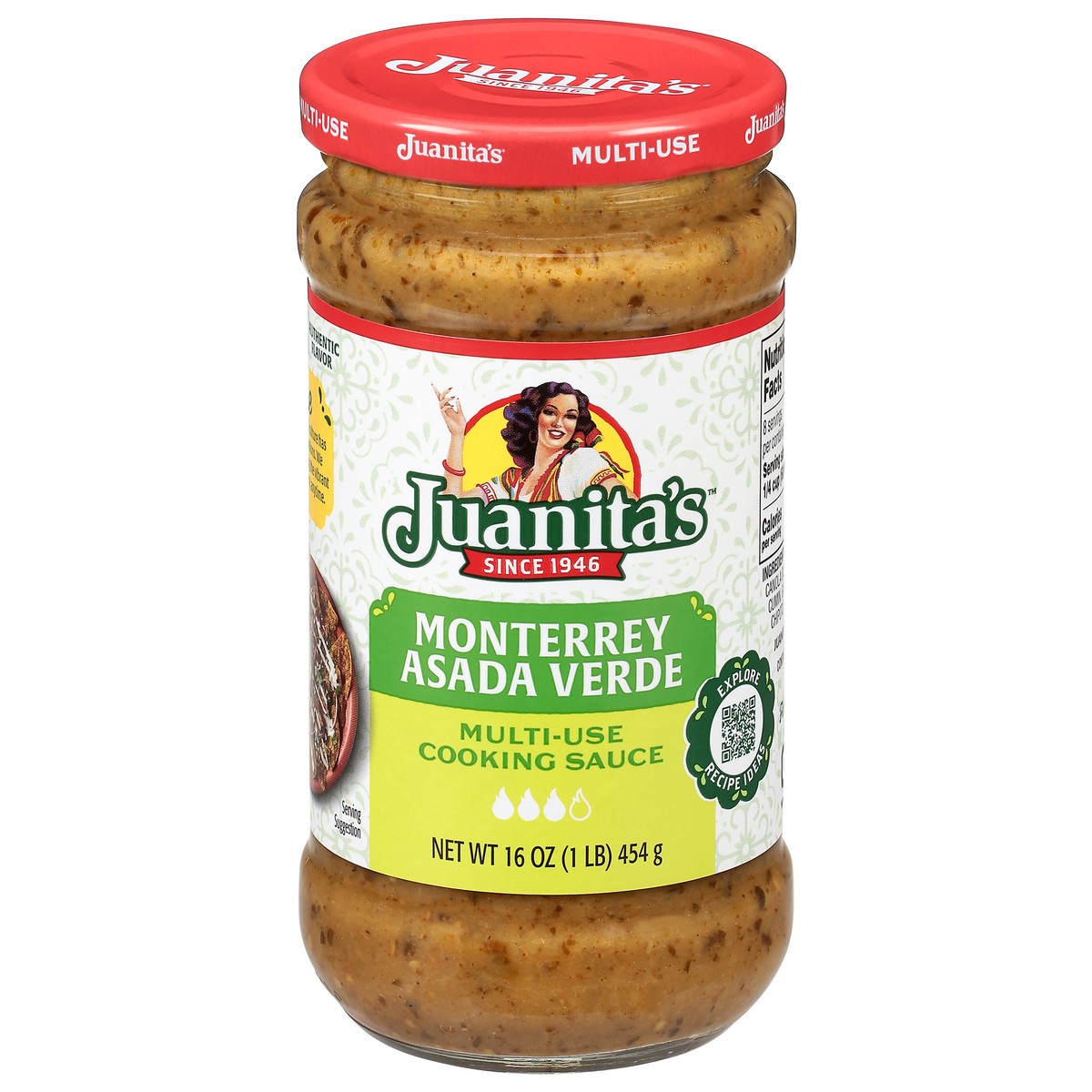 slide 1 of 4, Juanita's Multi-Use Monterrey Asada Verde Cooking Sauce 16 oz, 16 oz