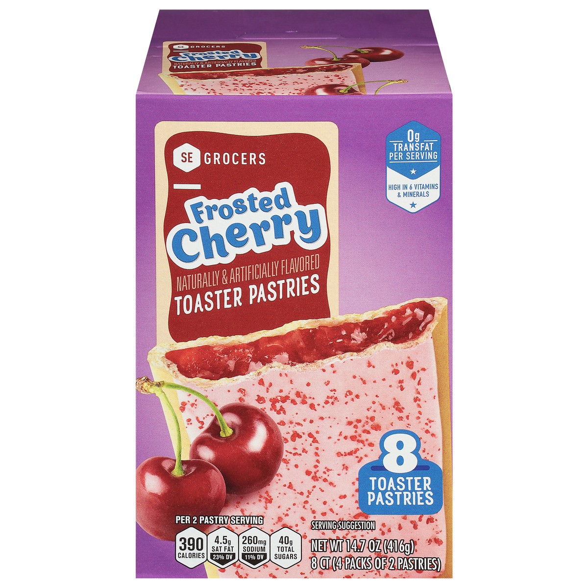 slide 1 of 1, SE Grocers Frosted Cherry 8Ct, 14.7 oz