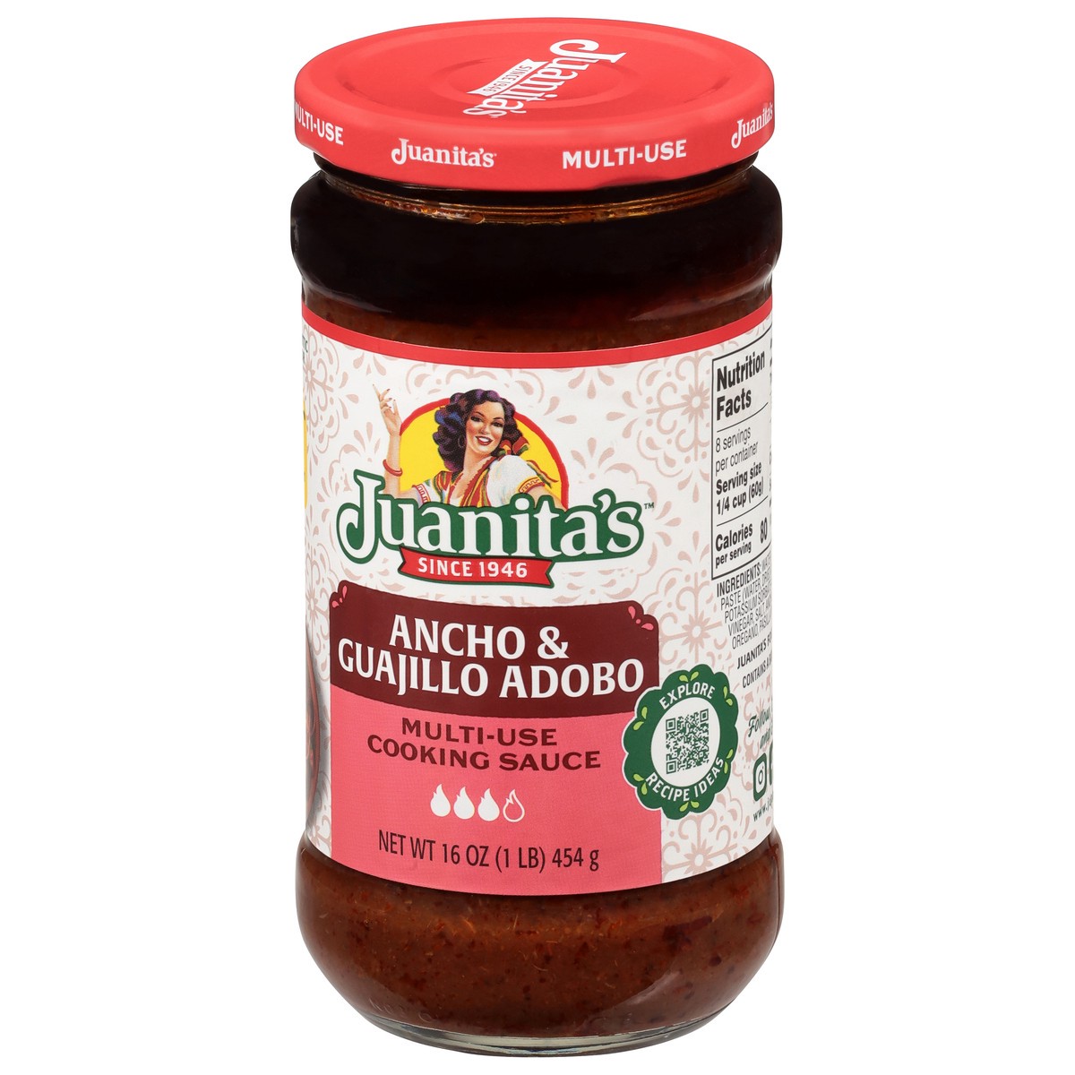 slide 3 of 4, Juanitas Multi-Use Suace Ancho & Guajillo Adobo, 16 oz