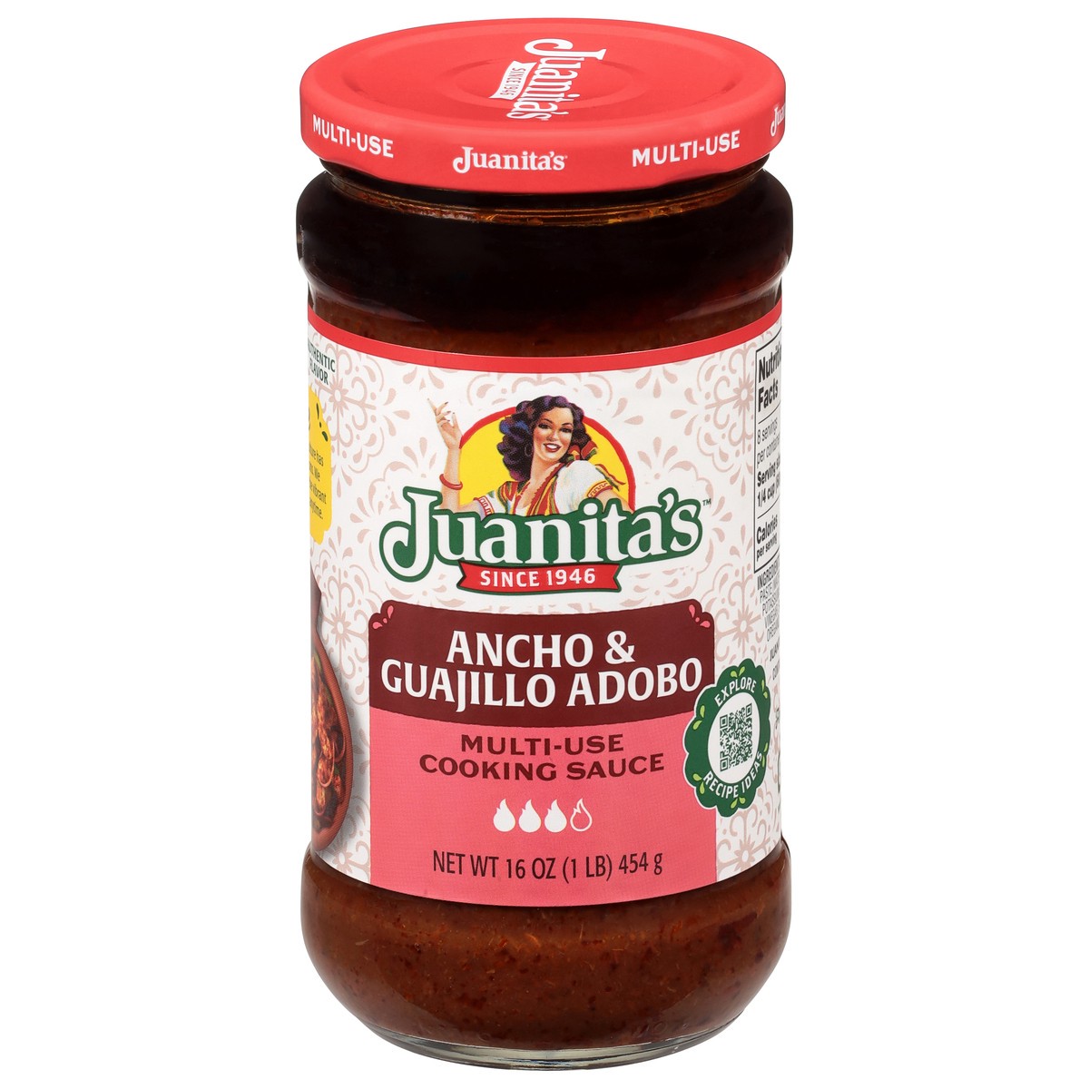 slide 1 of 4, Juanitas Multi-Use Suace Ancho & Guajillo Adobo, 16 oz