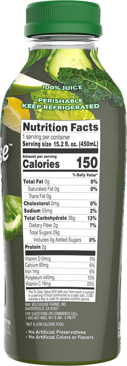 slide 4 of 9, Bolthouse Farms Daily Greens Juice - 15.2 fl oz, 15.2 oz