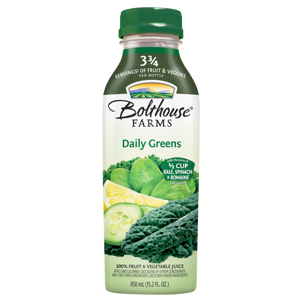 slide 1 of 1, Bolthouse Farms Daily Green Kale Spanich Romaine, 15.2 fl oz