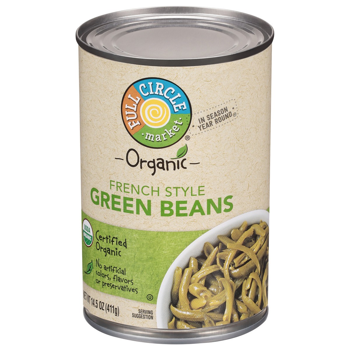 slide 6 of 11, Full Circle Market Organic French Style Green Beans 14.5 oz, 14.5 oz